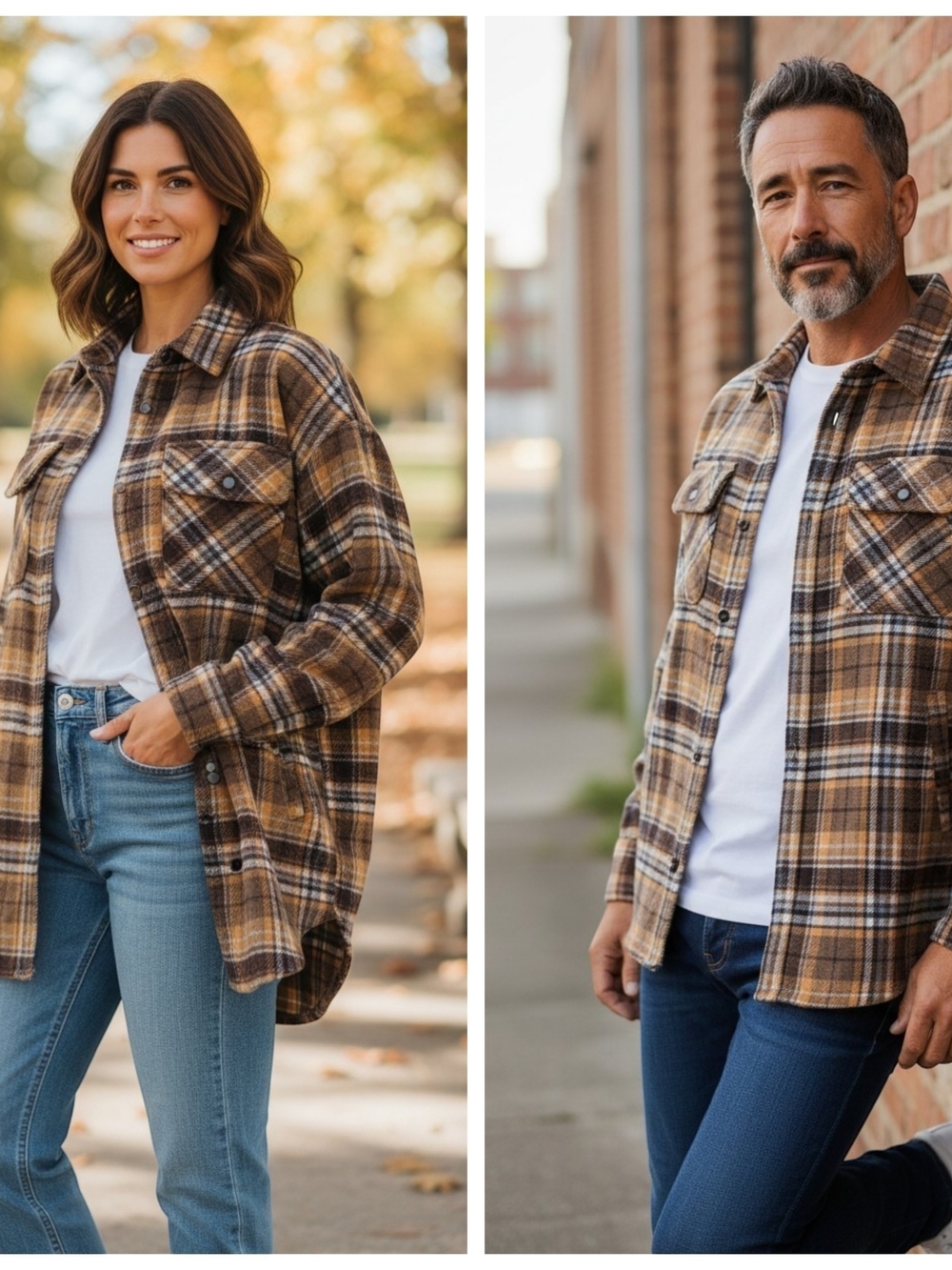FORNIA Plaid Flannel Boyfriend Shacket Men's Large Shirt. Unisex